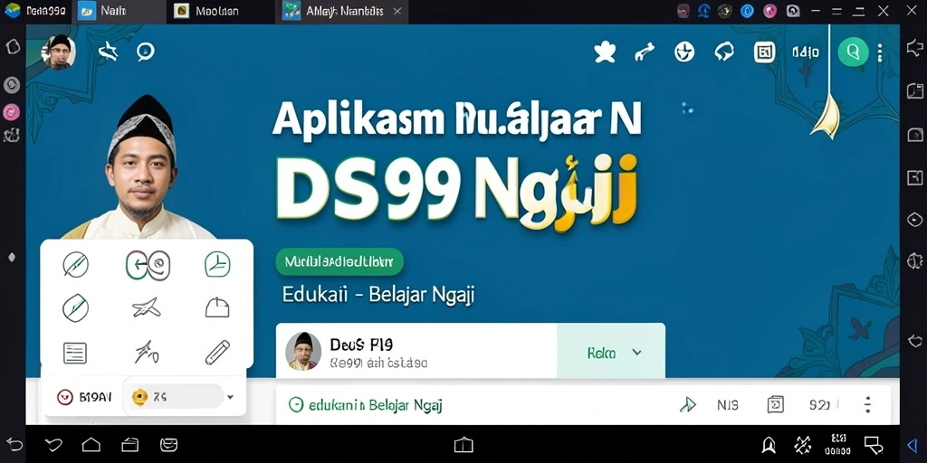 Antarmuka pengguna DS99 yang sederhana dan menarik untuk Belajar Ngaji.