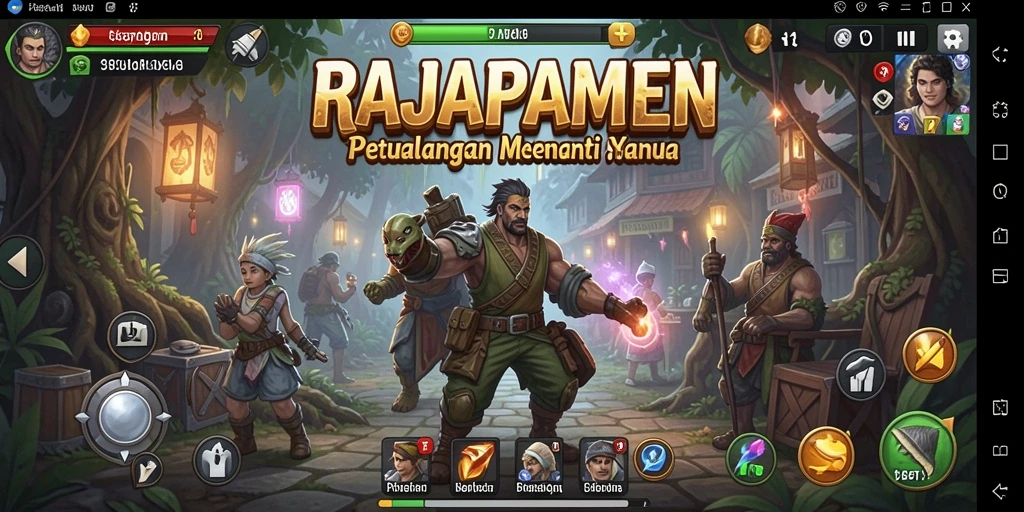 Tampilan antarmuka RAJAPAMEN yang menarik saat bermain.