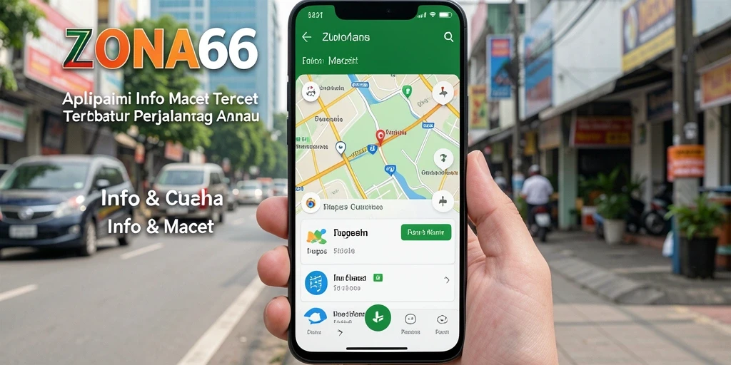 Screenshot utama ZONA66 menampilkan antarmuka informasi kemacetan.
